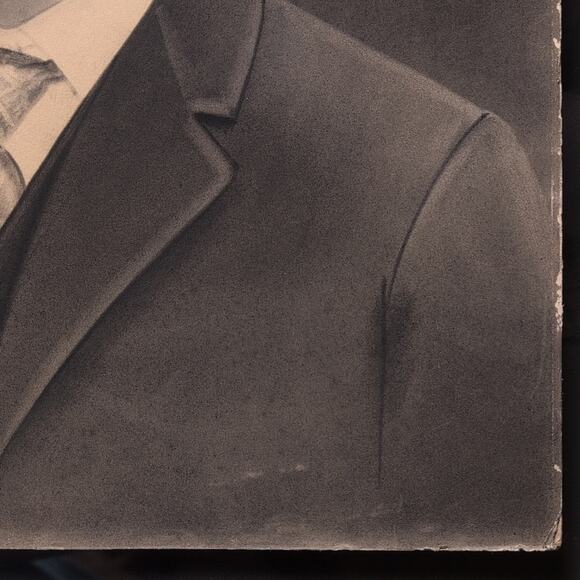 Antique Black and White Portrait of a Man 20" × 16" - Picture 6 of 7